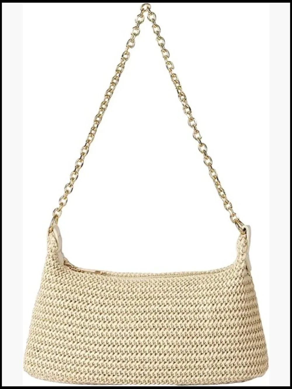 Straw Woven Shoulder Tote Handbag Casual Boho Beach Vacation Purse - Picture 1 of 7
